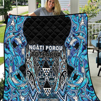 Aotearoa Ngati Porou Quilt Maori Light Blue Tribal Paua Shell Pattern DT05 Blue - Polynesian Pride