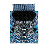 Aotearoa Ngati Porou Quilt Bed Set Maori Light Blue Tribal Paua Shell Pattern DT05 - Polynesian Pride
