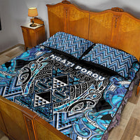 Aotearoa Ngati Porou Quilt Bed Set Maori Light Blue Tribal Paua Shell Pattern DT05 - Polynesian Pride