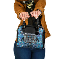 Aotearoa Ngati Porou Shoulder Handbag Maori Light Blue Tribal Paua Shell Pattern DT05 One Size Blue - Polynesian Pride