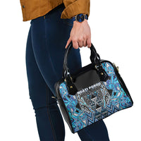 Aotearoa Ngati Porou Shoulder Handbag Maori Light Blue Tribal Paua Shell Pattern DT05 - Polynesian Pride