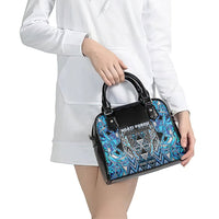 Aotearoa Ngati Porou Shoulder Handbag Maori Light Blue Tribal Paua Shell Pattern DT05 - Polynesian Pride
