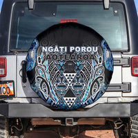 Aotearoa Ngati Porou Spare Tire Cover Maori Light Blue Tribal Paua Shell Pattern DT05 Blue - Polynesian Pride
