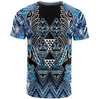 Aotearoa Ngati Porou T Shirt Maori Light Blue Tribal Paua Shell Pattern DT05 - Polynesian Pride