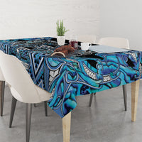 Aotearoa Ngati Porou Tablecloth Maori Light Blue Tribal Paua Shell Pattern DT05 - Polynesian Pride