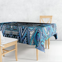 Aotearoa Ngati Porou Tablecloth Maori Light Blue Tribal Paua Shell Pattern DT05 - Polynesian Pride