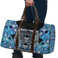 Aotearoa Ngati Porou Travel Bag Maori Light Blue Tribal Paua Shell Pattern DT05 - Polynesian Pride