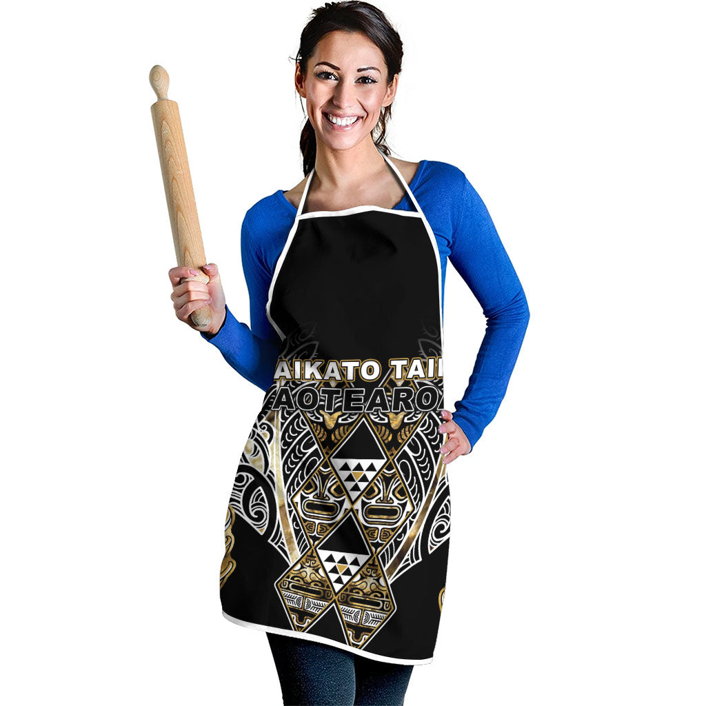 Aotearoa Waikato Tainui Apron Maori Light Gold Tribal Paua Shell Pattern DT05 - Polynesian Pride
