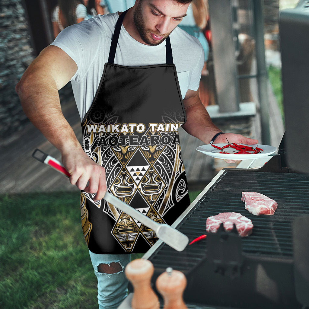Aotearoa Waikato Tainui Apron Maori Light Gold Tribal Paua Shell Pattern DT05 - Polynesian Pride