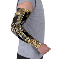 Aotearoa Waikato Tainui Arm Sleeves Maori Light Gold Tribal Paua Shell Pattern DT05 - Polynesian Pride