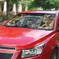 Aotearoa Waikato Tainui Auto Sun Shade Maori Light Gold Tribal Paua Shell Pattern DT05 - Polynesian Pride