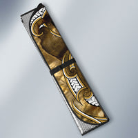 Aotearoa Waikato Tainui Auto Sun Shade Maori Light Gold Tribal Paua Shell Pattern DT05 - Polynesian Pride