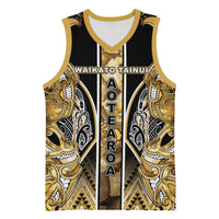Aotearoa Waikato Tainui Basketball Jersey Maori Light Gold Tribal Paua Shell Pattern DT05 Unisex Yellow - Polynesian Pride