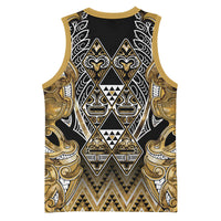 Aotearoa Waikato Tainui Basketball Jersey Maori Light Gold Tribal Paua Shell Pattern DT05 - Polynesian Pride