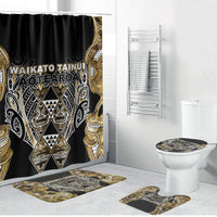 Aotearoa Waikato Tainui Bathroom Set Maori Light Gold Tribal Paua Shell Pattern DT05 Bathroom Set (4 pcs) Yellow - Polynesian Pride