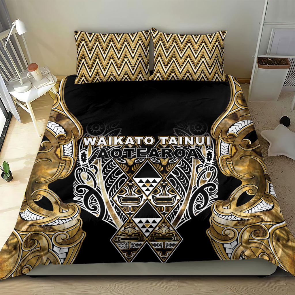 Aotearoa Waikato Tainui Bedding Set Maori Light Gold Tribal Paua Shell Pattern DT05 - Polynesian Pride
