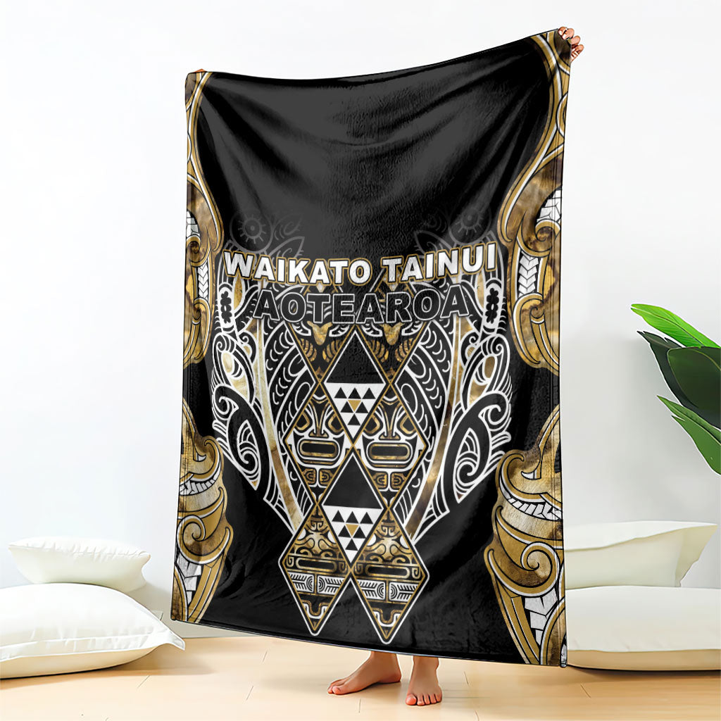 Aotearoa Waikato Tainui Blanket Maori Light Gold Tribal Paua Shell Pattern DT05 - Polynesian Pride