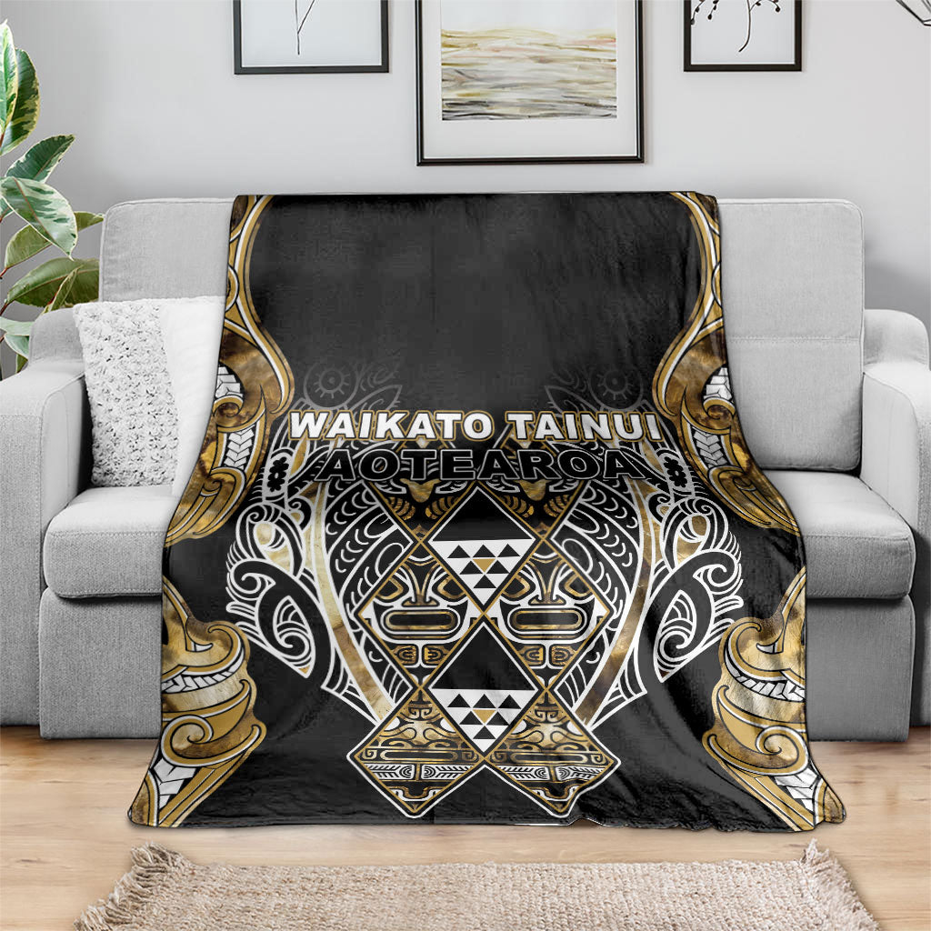 Aotearoa Waikato Tainui Blanket Maori Light Gold Tribal Paua Shell Pattern DT05 - Polynesian Pride