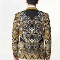 Aotearoa Waikato Tainui Blazer Maori Light Gold Tribal Paua Shell Pattern DT05 - Polynesian Pride