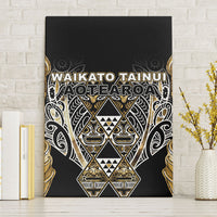 Aotearoa Waikato Tainui Canvas Wall Art Maori Light Gold Tribal Paua Shell Pattern DT05 Without Frame Yellow - Polynesian Pride