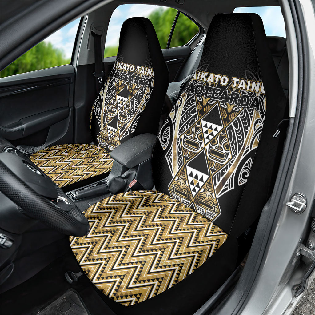 Aotearoa Waikato Tainui Car Seat Cover Maori Light Gold Tribal Paua Shell Pattern DT05 - Polynesian Pride