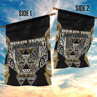 Aotearoa Waikato Tainui Garden Flag Maori Light Gold Tribal Paua Shell Pattern DT05 - Polynesian Pride