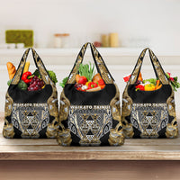 Aotearoa Waikato Tainui Grocery Bag Maori Light Gold Tribal Paua Shell Pattern DT05 3-pack One Size Yellow - Polynesian Pride