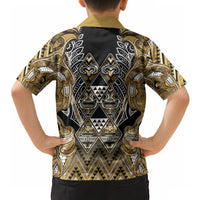 Aotearoa Waikato Tainui Hawaiian Shirt Maori Light Gold Tribal Paua Shell Pattern DT05 - Polynesian Pride