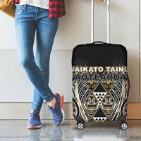 Aotearoa Waikato Tainui Luggage Cover Maori Light Gold Tribal Paua Shell Pattern DT05 - Polynesian Pride