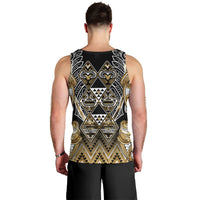 Aotearoa Waikato Tainui Men Tank Top Maori Light Gold Tribal Paua Shell Pattern DT05 - Polynesian Pride