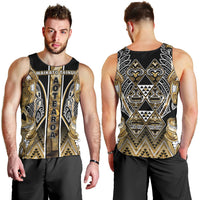 Aotearoa Waikato Tainui Men Tank Top Maori Light Gold Tribal Paua Shell Pattern DT05 - Polynesian Pride