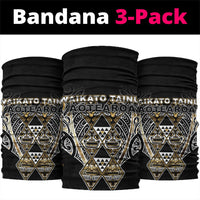 Aotearoa Waikato Tainui Neck Gaiter Maori Light Gold Tribal Paua Shell Pattern DT05 package One Size: 25*50cm Yellow - Polynesian Pride