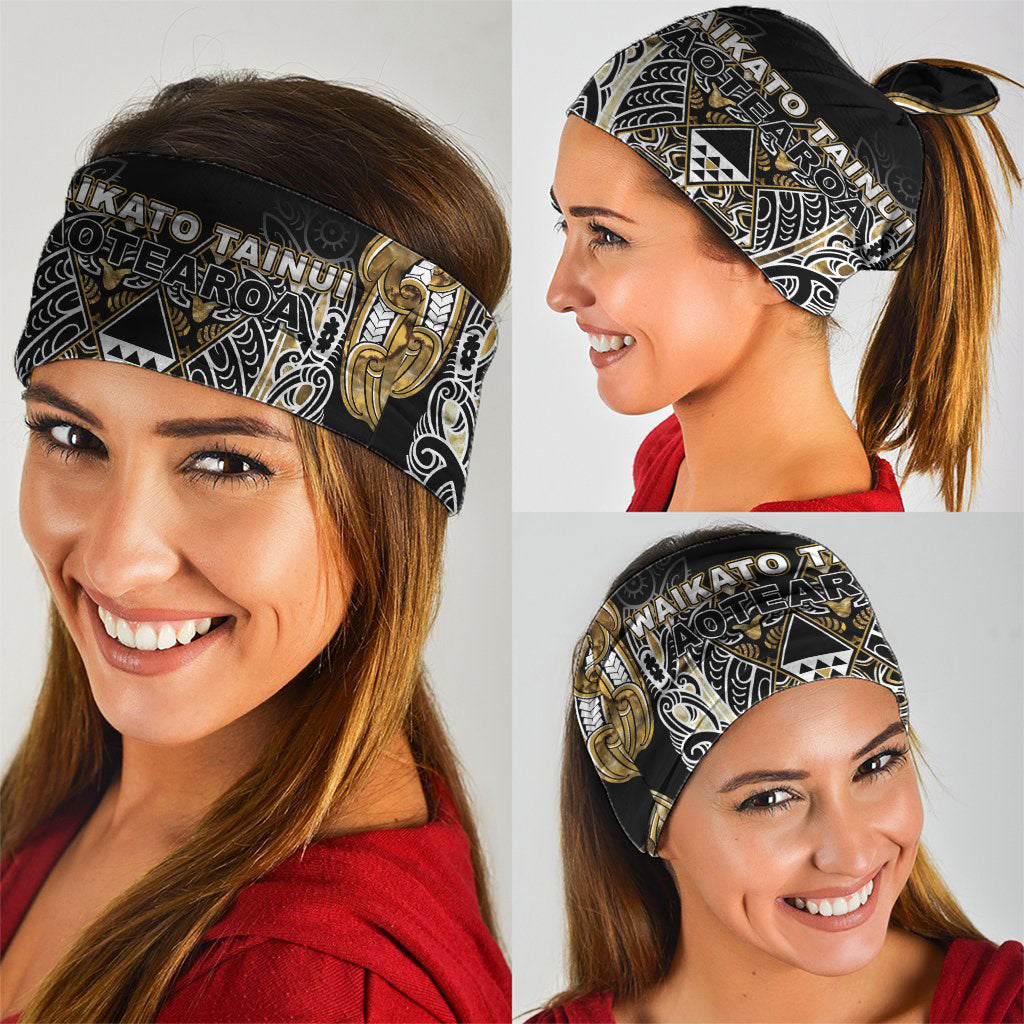 Aotearoa Waikato Tainui Neck Gaiter Maori Light Gold Tribal Paua Shell Pattern DT05 - Polynesian Pride