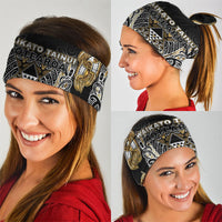 Aotearoa Waikato Tainui Neck Gaiter Maori Light Gold Tribal Paua Shell Pattern DT05 - Polynesian Pride