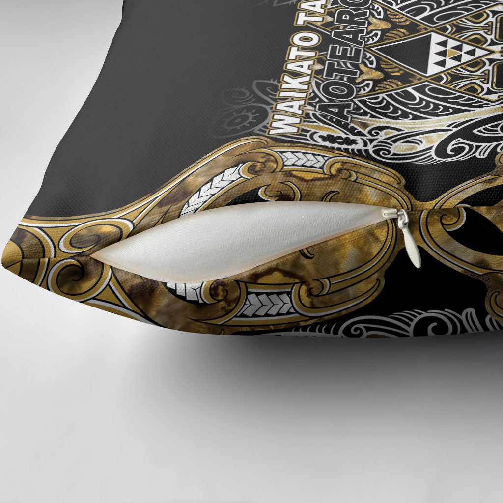 Aotearoa Waikato Tainui Pillow Cover Maori Light Gold Tribal Paua Shell Pattern DT05 - Polynesian Pride