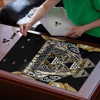 Aotearoa Waikato Tainui Puzzle Maori Light Gold Tribal Paua Shell Pattern DT05 - Polynesian Pride