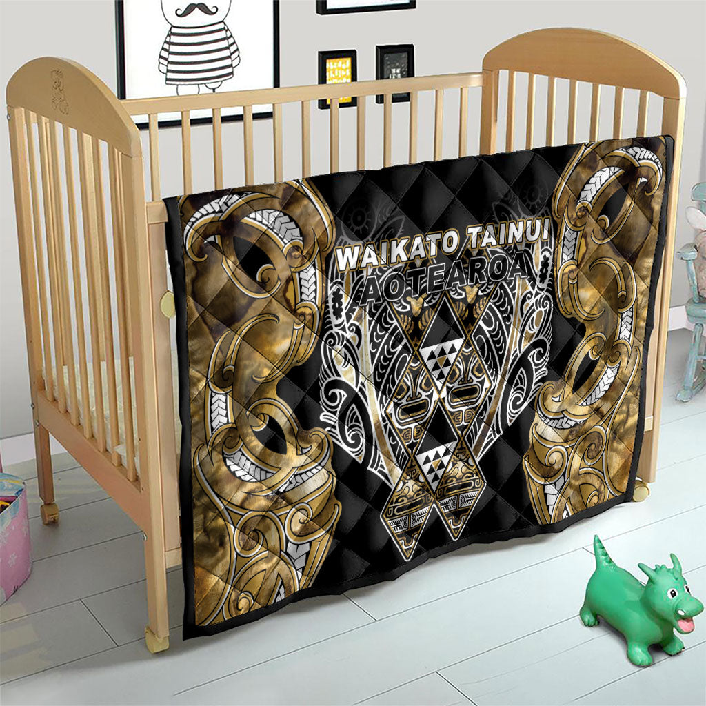 Aotearoa Waikato Tainui Quilt Maori Light Gold Tribal Paua Shell Pattern DT05 - Polynesian Pride