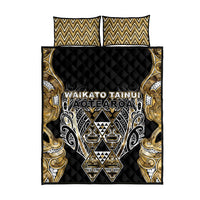 Aotearoa Waikato Tainui Quilt Bed Set Maori Light Gold Tribal Paua Shell Pattern DT05 - Polynesian Pride