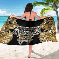 Aotearoa Waikato Tainui Sarong Maori Light Gold Tribal Paua Shell Pattern DT05 - Polynesian Pride