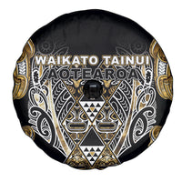 Aotearoa Waikato Tainui Spare Tire Cover Maori Light Gold Tribal Paua Shell Pattern DT05 - Polynesian Pride