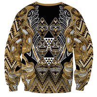 Aotearoa Waikato Tainui Sweatshirt Maori Light Gold Tribal Paua Shell Pattern DT05 - Polynesian Pride