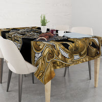 Aotearoa Waikato Tainui Tablecloth Maori Light Gold Tribal Paua Shell Pattern DT05 - Polynesian Pride