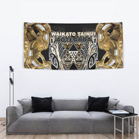 Aotearoa Waikato Tainui Tapestry Maori Light Gold Tribal Paua Shell Pattern DT05 - Polynesian Pride