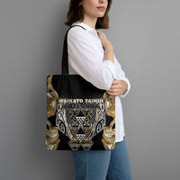 Aotearoa Waikato Tainui Tote Bag Maori Light Gold Tribal Paua Shell Pattern DT05 - Polynesian Pride