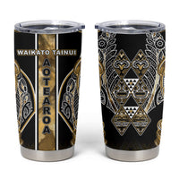 Aotearoa Waikato Tainui Tumbler Cup Maori Light Gold Tribal Paua Shell Pattern DT05 Yellow - Polynesian Pride