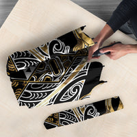 Aotearoa Waikato Tainui Umbrella Maori Light Gold Tribal Paua Shell Pattern DT05 - Polynesian Pride