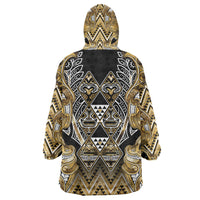 Aotearoa Waikato Tainui Wearable Blanket Hoodie Maori Light Gold Tribal Paua Shell Pattern DT05 - Polynesian Pride
