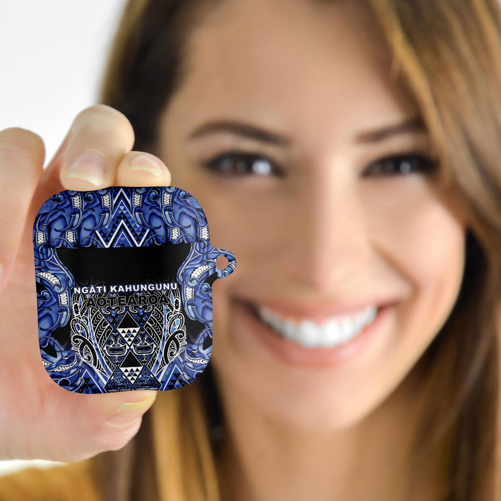 Aotearoa Ngati Kahungunu AirPods Case Maori Tribal Blue Paua Shell Pattern DT05 - Polynesian Pride