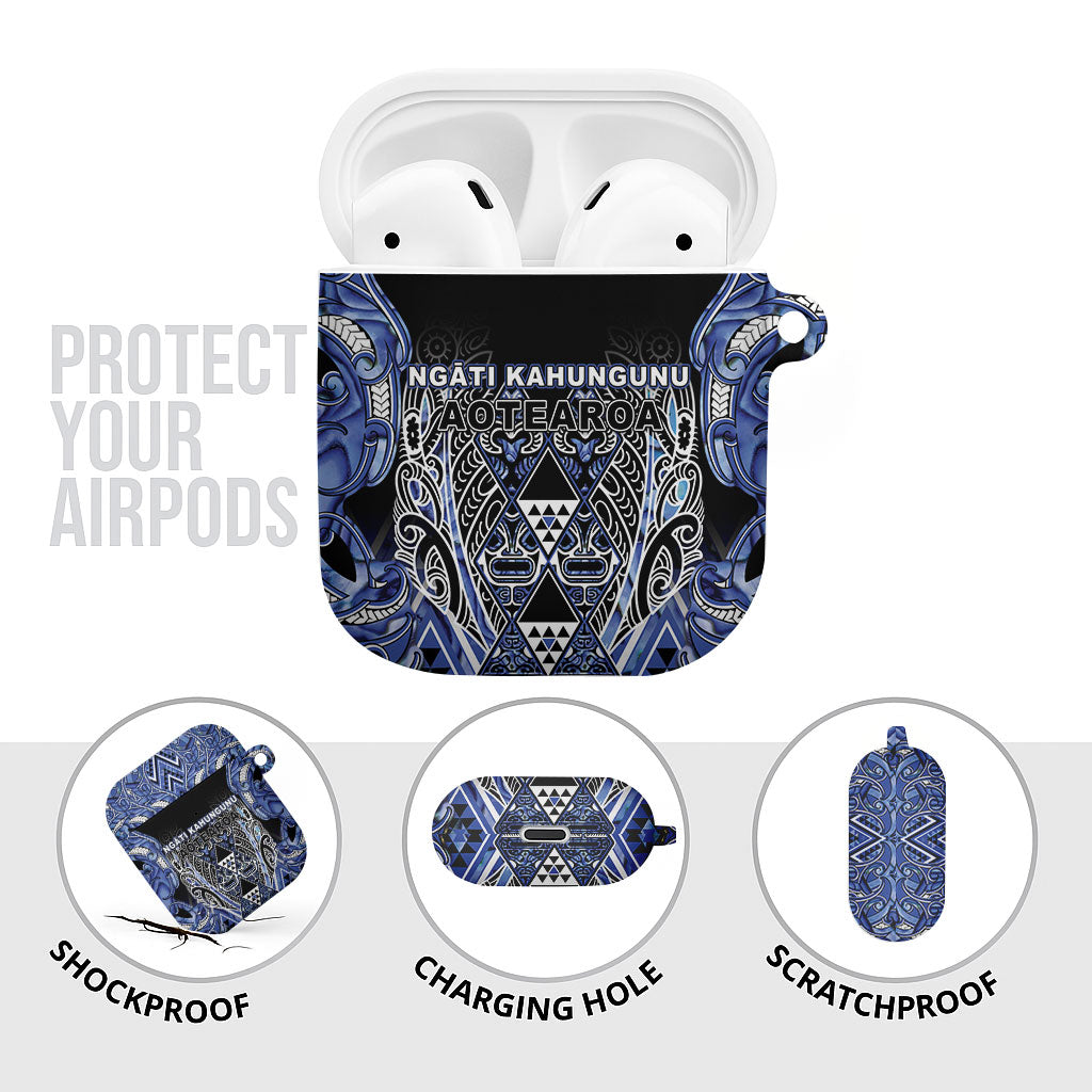 Aotearoa Ngati Kahungunu AirPods Case Maori Tribal Blue Paua Shell Pattern DT05 - Polynesian Pride
