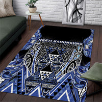Aotearoa Ngati Kahungunu Area Rug Maori Tribal Blue Paua Shell Pattern DT05 Blue - Polynesian Pride